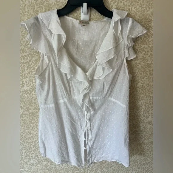 100% cotton Cremieux Women’s size small White top - Picture 3 of 6